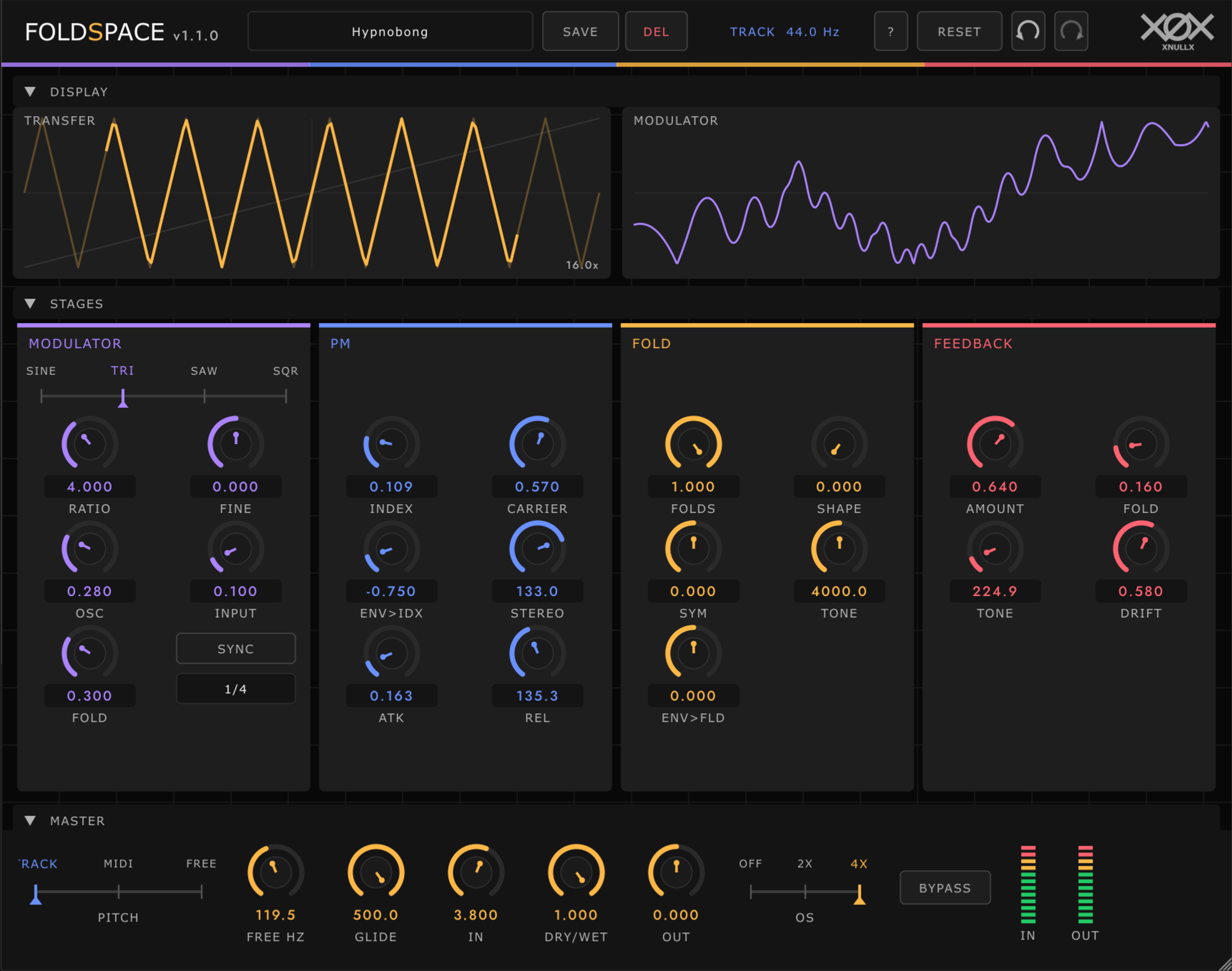 Foldspace wavefolding plugin interface