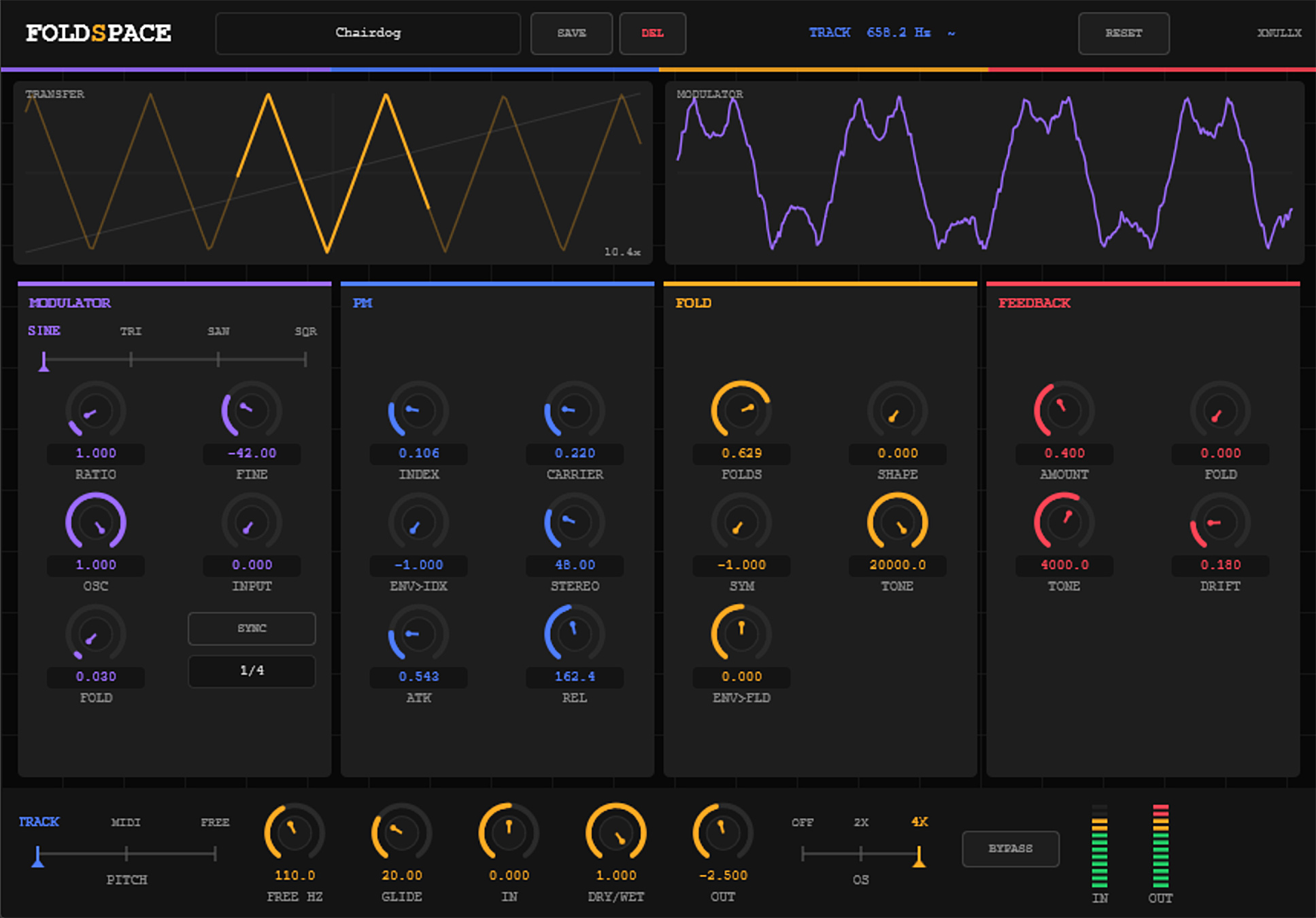 Foldspace wavefolding plugin interface